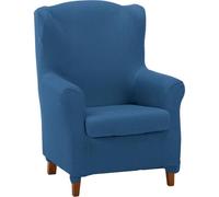 ECOMMERC3 | Copripoltrona trapuntata ultra-aderente con orecchie duplex - Copripoltrona elasticizzata con schienale alto duplex, colore Cielo blu - 100% prodotto in Spagna