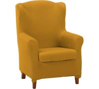 ECOMMERC3 | Copripoltrona trapuntata ultra-aderente con orecchie duplex - Copripoltrona elasticizzata con schienale alto duplex, colore Senape - 100% prodotto in Spagna