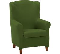 ECOMMERC3 | Copripoltrona trapuntata ultra-aderente con orecchie duplex - Copripoltrona elasticizzata con schienale alto duplex, colore Verde - 100% prodotto in Spagna