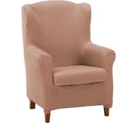 ECOMMERC3 | Copripoltrona trapuntata ultra-aderente con orecchie duplex - Copripoltrona elasticizzata con schienale alto duplex, colore Salmone - 100% prodotto in Spagna