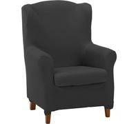 ECOMMERC3 | Copripoltrona trapuntata ultra-aderente con orecchie duplex - Copripoltrona elasticizzata con schienale alto duplex, colore Antracite - 100% prodotto in Spagna