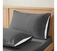 ECOMMERC3 | Federa per cuscino 45 x 100 cm, confezione da 2 100% cotone, colore antracite, morbidezza e freschezza per un riposo traspirante, ipoallergenico e durevole