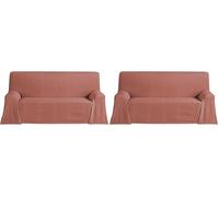 ECOMMERC3 | Foulard multiuso dimensioni 130 x 180 cm sia per divano che per letto, copriletto multiuso colore arancione, copriletto decorativo - Jarapa divano o letto protettivo (Confezione da 2)