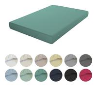 ECOMMERC3 | Lenzuolo con angoli extra morbido e confortevole per letto 80 - Lenzuolo con angoli color acqua, realizzato al 100% in Spagna, regolabile, facile da lavare e resistente