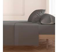 ECOMMERC3 | Lenzuolo sopra letto 105 100% cotone morbido, traspirante, lenzuolo sopra extra morbido, colore antracite