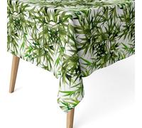 ECOMMERC3 Tovaglia antimacchia in cotone rettangolare 180x140 Caserta Verde | Per il tavolo che resta apparecchiato, finitura antimacchia su tutto il telo, panno umido o lavatrice a freddo