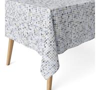 ECOMMERC3 Tovaglia antimacchia in cotone rettangolare 180x140 Maui Grigio | Per il tavolo che resta apparecchiato, finitura antimacchia su tutto il telo, panno umido o lavatrice a freddo