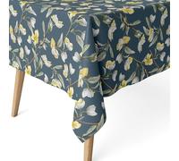 ECOMMERC3 Tovaglia antimacchia in cotone rettangolare 200x140 cm Olga Blu | Per il tavolo da sei posti, 55 % cotone e 45 % poliestere, protezione antimacchia su tutto il telo