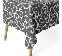 ECOMMERC3 Tovaglia antimacchia in cotone rettangolare 220x140 Loiret Grigio | Per pranzi e cene con ospiti, antimacchia, non assorbe i liquidi, si lava in lavatrice a freddo