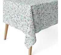ECOMMERC3 Tovaglia antimacchia in cotone rettangolare 240x140 cm Maui Verde | Per la sala da pranzo, cotone resinato antimacchia, resta steso tutto il giorno, fatta in Spagna