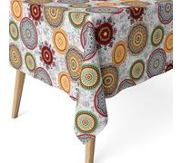 ECOMMERC3 | Tovaglia antimacchia per tavolo rettangolare dimensioni 180x140 cm | Tovaglia resinata antimacchia, ultra morbida, impermeabile, MIKONOS VERDE