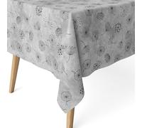 ECOMMERC3 | Tovaglia antimacchia per tavolo rettangolare dimensioni 200x140 cm | Tovaglia resinata antimacchia, ultra morbida, impermeabile, LEON GRIGIO