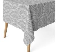 ECOMMERC3 | Tovaglia antimacchia per tavolo rettangolare dimensioni 220x140 cm | Tovaglia resinata antimacchia, ultra morbida, impermeabile, CIES GRIGIO