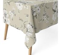 ECOMMERC3 | Tovaglia antimacchia per tavolo rettangolare dimensioni 260x140 cm | Tovaglia resinata antimacchia, ultra morbida, impermeabile, DANIELA BEIGE