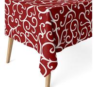 ECOMMERC3 Tovaglia antimacchia rettangolare 250x140 cm Loiret Bordeaux | Per le tavolate numerose, 55 % cotone e 45 % poliestere, protezione antimacchia su tutto il telo