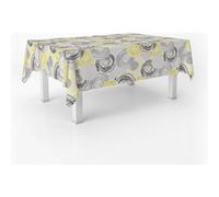 ECOMMERC3 Tovaglia cerata antimacchia rettangolare 100x140 cm Circle Giallo | Per il tavolo piccolo della cucina, tela cerata impermeabile, si pulisce con un panno umido, fabbricata in Spagna