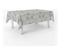 ECOMMERC3 Tovaglia cerata antimacchia rettangolare 200x140 cm Circle Grigio | Per colazione, pranzo e cena, impermeabile, non va in lavatrice, 90 % PVC e 10 % polipropilene