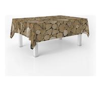 ECOMMERC3 Tovaglia cerata antimacchia rettangolare 200x140 Trunks Marrone | Per colazione, pranzo e cena, tela cerata impermeabile, si pulisce con un panno umido, fabbricata in Spagna