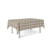 ECOMMERC3 Tovaglia cerata antimacchia rettangolare 220x140 cm Glasgow Beige | Per chi apparecchia spesso, l'acqua non passa, niente lavatrice, tredici proposte in dieci misure