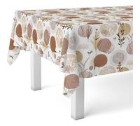 ECOMMERC3 Tovaglia cerata antimacchia rettangolare 240x140 cm Siena Marrone | Per le tavolate all'aperto, 90 % PVC e 10 % polipropilene, fabbricata in Spagna, acqua e sapone neutro