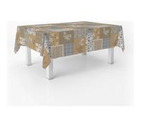 ECOMMERC3 Tovaglia cerata antimacchia rettangolare 250x140 cm Patch Beige | Per il tavolo della sala da pranzo, tela cerata impermeabile, protegge il piano, si pulisce con un panno umido