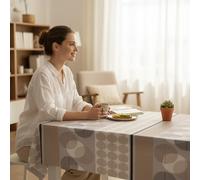 ECOMMERC3 Tovaglia cerata antimacchia rettangolare 250x140 cm Valira Beige | Per il tavolo della sala, l'acqua non passa, niente lavatrice, tredici proposte in dieci misure