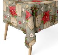 ECOMMERC3 Tovaglia natalizia antimacchia cotone rettangolare 220x140 Nadal | Per il pranzo di Natale, i liquidi restano in superficie, lavaggio a freddo a fine stagione