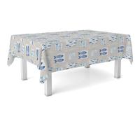 ECOMMERC3 Tovaglia plastificata antimacchia rettangolare 200x140 cm Fish | Per la settimana e per la domenica, tela cerata impermeabile, protegge il piano, si pulisce con un panno umido