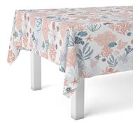 ECOMMERC3 Tovaglia plastificata antimacchia rettangolare 200x140 Reef Rosso | Per i pranzi fuori d'estate, fantasia marina, tela cerata impermeabile, si pulisce con un panno umido