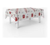 ECOMMERC3 Tovaglia plastificata antimacchia rettangolare 220x140 Sea Rosso | Per le case con bambini a tavola, impermeabile, non va in lavatrice, 90 % PVC e 10 % polipropilene