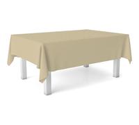 ECOMMERC3 Tovaglia plastificata antimacchia rettangolare 240x140 cm Beige | Per le cene con gli amici, tinta unita e quadretti vichy, tela cerata impermeabile, si pulisce con un panno