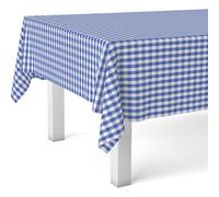ECOMMERC3 Tovaglia plastificata antimacchia rettangolare 240x140 Vichy Blu | Per le cene con gli amici, PVC su supporto in polipropilene, fabbricata in Spagna, acqua e sapone neutro