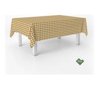 ECOMMERC3 | Tovaglia Vichy antimacchia per tavolo rettangolare dimensioni 240x140 cm | Tovaglia resinata antimacchia, ultra morbida, impermeabile, Vichy Oro