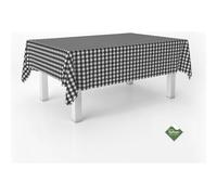 ECOMMERC3 | Tovaglia Vichy antimacchia per tavolo rettangolare dimensioni 250x140 cm | Tovaglia resinata antimacchia, ultra morbida, impermeabile, Vichy Nero