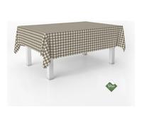 ECOMMERC3 | Tovaglia Vichy antimacchia per tavolo rettangolare dimensioni 260x140 cm | Tovaglia resinata antimacchia, ultra morbida, impermeabile, Vichy Cuoio