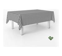 ECOMMERC3 | Tovaglia Vichy antimacchia per tavolo rettangolare dimensioni 260x140 cm | Tovaglia resinata antimacchia, ultra morbida, impermeabile, Vichy Grigio scuro