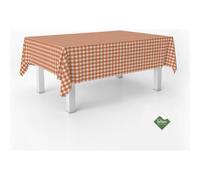 ECOMMERC3 | Tovaglia Vichy antimacchia per tavolo rettangolare dimensioni 300x140 cm | Tovaglia resinata antimacchia, ultra morbida, impermeabile, Vichy Arancia