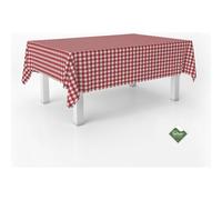 ECOMMERC3 | Tovaglia Vichy antimacchia per tavolo rettangolare dimensioni 300x140 cm | Tovaglia resinata antimacchia, ultra morbida, impermeabile, Vichy Rosso