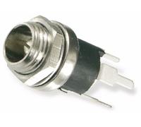 econ connect Boccola cava da incasso, 5,5/2,1 mm, pin header, foro passante, 1 via, montaggio pannello, argento