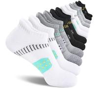 EconioSocken Calze da ginnastica da donna, calze da running anti-vesciche con supporto imbottito, corte alla caviglia e traspiranti 6 paia
