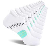EconioSocken Calze da ginnastica da donna, calze da running anti-vesciche con supporto imbottito, corte alla caviglia e traspiranti 6 paia