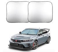 EcoNour Parasole anteriore per auto, 2 pezzi, resistente poliestere 230T, blocca i raggi UV, accessori interni pieghevoli per la protezione solare, piccolo (60 x 73 cm)