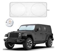 EcoNour Parasole per parabrezza auto con custodia, visiera raggi UV in materiale resistente 240T, adatto Jeep Wrangler, accessori interni contro il calore solare, XS (152,4 x 53,3 cm