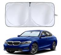 EcoNour Parasole per parabrezza auto con taglio a specchio, parasole per parabrezza auto, per sole, calore, raggi UV, in poliestere 240T, pieghevole, per SUV, berline, coupé, berline e Hatchback, M