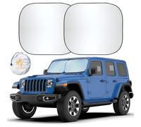 EcoNour Parasole pieghevole per parabrezza auto, 2 pezzi, totale calore solare e raggi UV, protezione solare per interni automobilistici, parasole progettato per Wrangler (X-Small 45,7 x 66 cm)