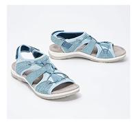 Ecoodisk Donne Sandali Sports Solido Colore Svito Summer Sandalias Sandalias Scheroni Regolabili comode per Le spiagge all'aperto-LightBlue,37