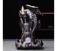 Ecoodisk Dragon Backflow Incenso Table Incenso in Ceramica Burner Mountain And River Contercurrent Incenso Table Decoration (Drago con Palla a LED).