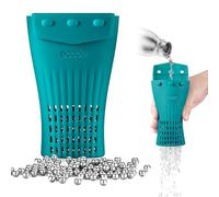 ecooe 1200 Perline di per Pulizia con Custodia in Silicone Verde, Riutilizzabili Perle di Pulizia in Acciaio Inox, per Decanter, Bottiglie, Vasi, Caraffe, Senza Graffi, Senza ruggine