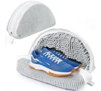 ecooe 2 Pezzi Sacchetti Sacchetto per ScarpeLavatrice con Cerniera e pulizia a 360° Della Lanugine, Riutilizzabile Proteggi sacca per lavare le scarpe in lavatrice con Adatto per Sneaker ecc (Grigio)