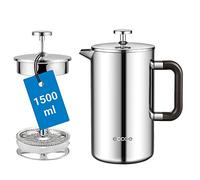ecooe caffettiera da 1500 ml a pressofiltro, french press, in acciaio inox. Per casa, ufficio e altro